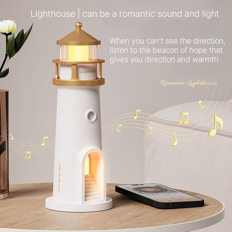 Creative Moonlight Lighthouse Bluetooth Speaker - Premium Desktop Decoration Gift