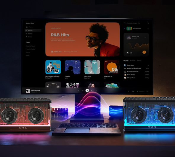 40W HIFI Gaming Bluetooth Speaker with Heavy Bass - Mechanical Design 5.0