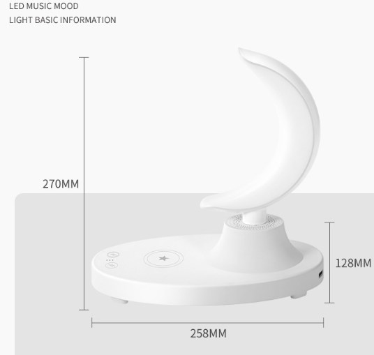 LED Smart Bluetooth Speaker with Wireless Charging - Colorful Atmosphere Light