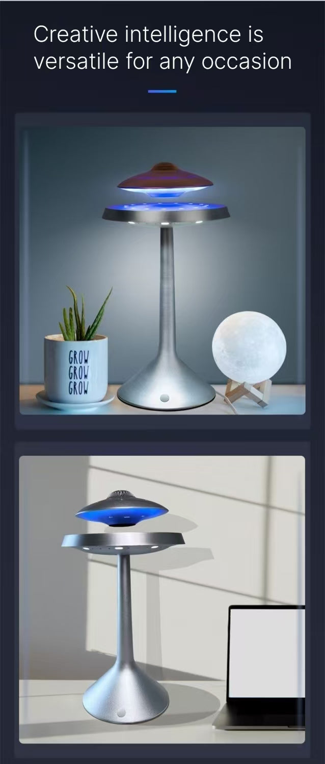 Levitating Bluetooth Speaker - Floating Black Technology with Colorful Lights