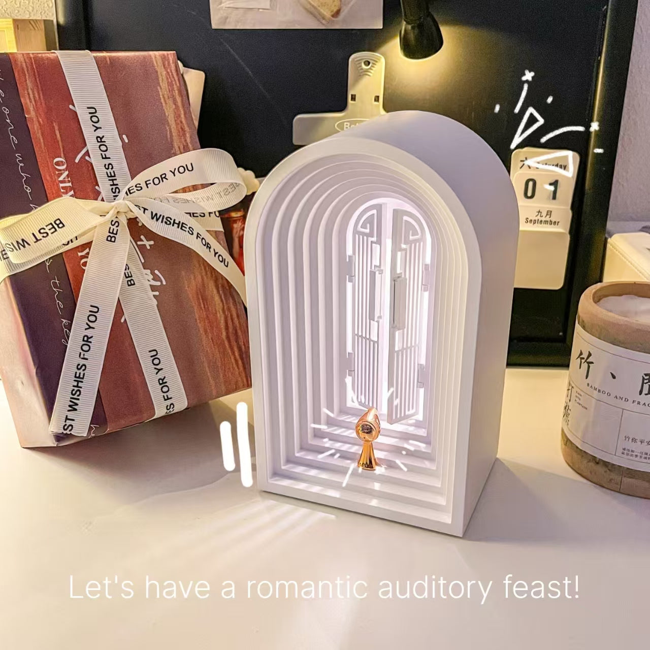 Retro Nordic Bluetooth Speaker with Ambient Light - Vintage Desktop Decor