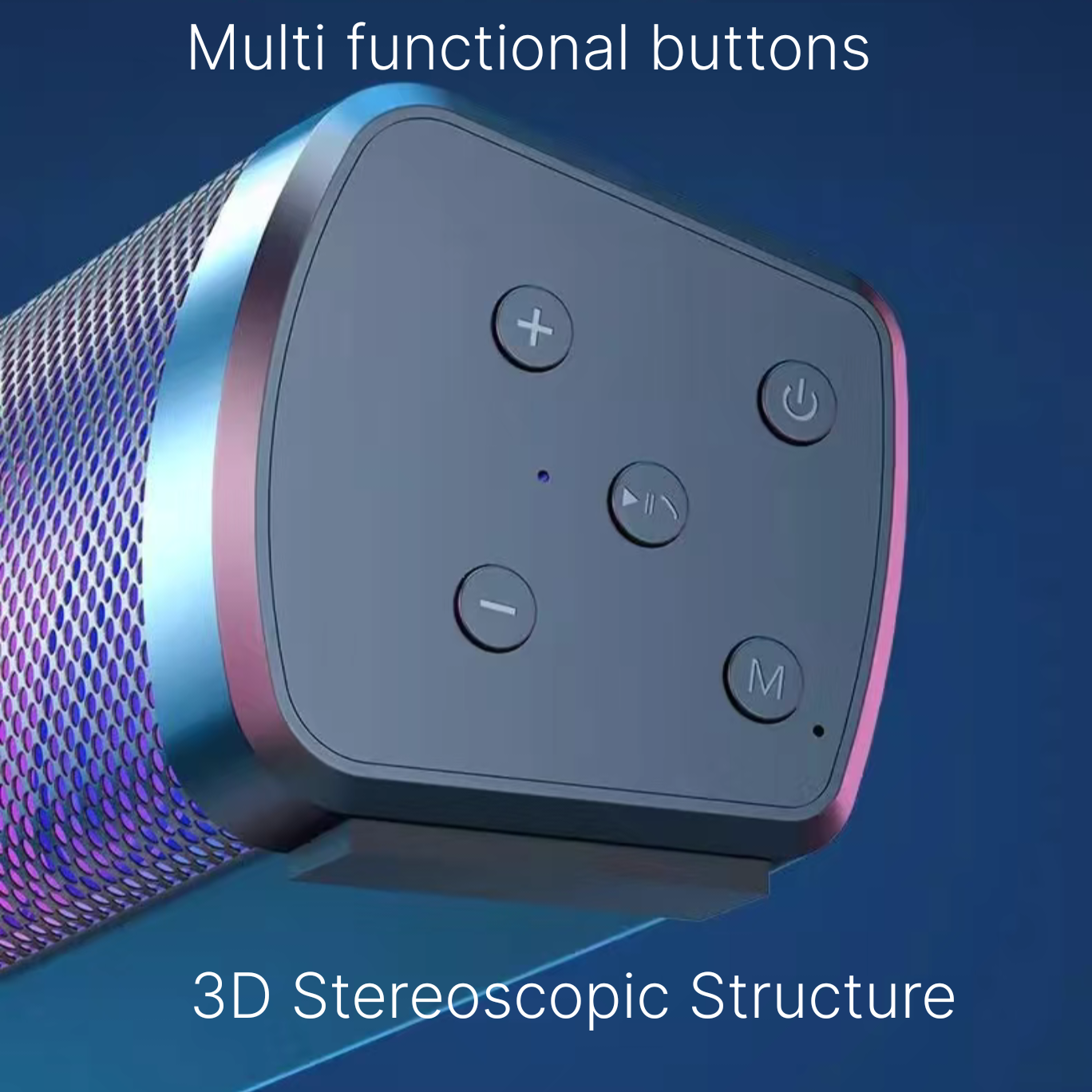 RGB Voice Control Ambient Light Bluetooth Speaker - Music Rhythm Gaming Light