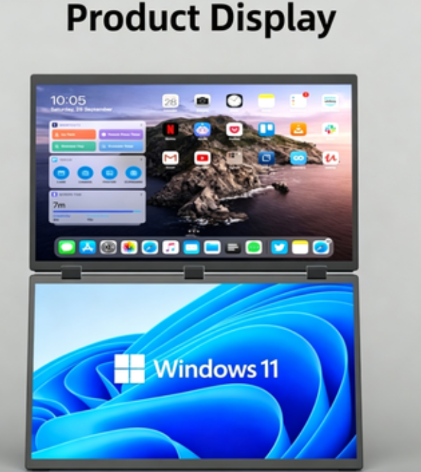 EIMIO 18.5-inch 2.5K Touchscreen Portable Monitor, Dual Extended Screen for PC & Gaming, External Display for PS5