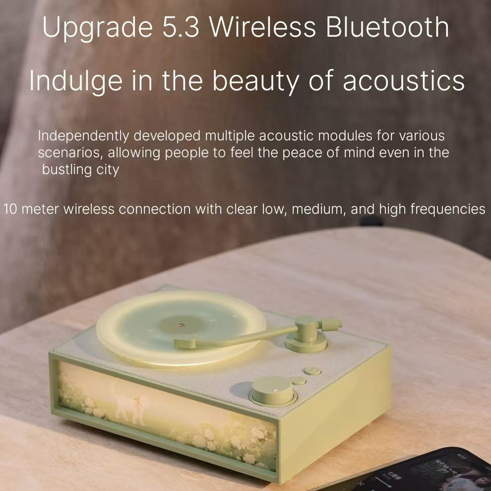 Retro Vinyl Record Player Bluetooth Speaker with Aromatherapy & Ambient Light