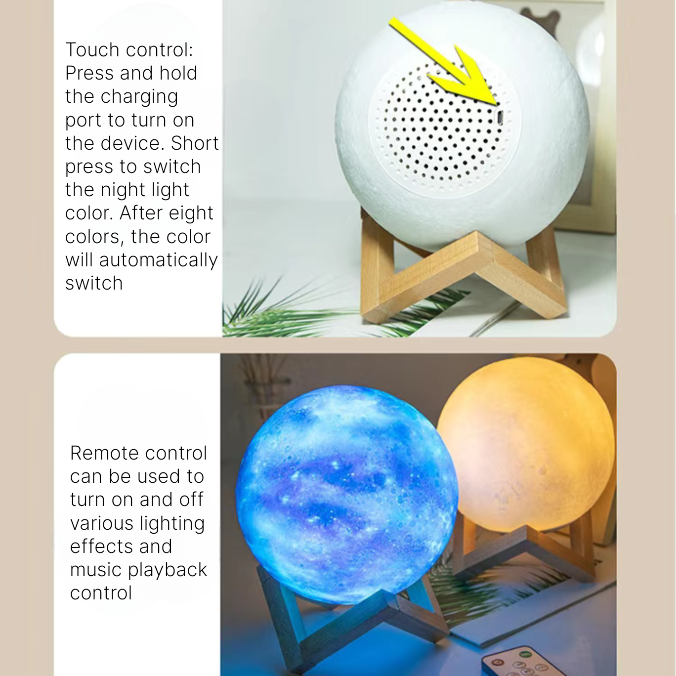 Dream Moon Bluetooth Speaker - Wireless Night Light Subwoofer Gift