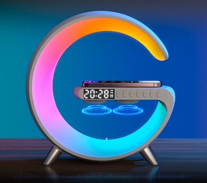 3-in-1 Wireless Charging Bluetooth Speaker with Alarm Clock - Fast Charge Station