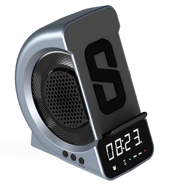 3-in-1 Wireless Charging Alarm Clock Bluetooth Speaker - Creative Design