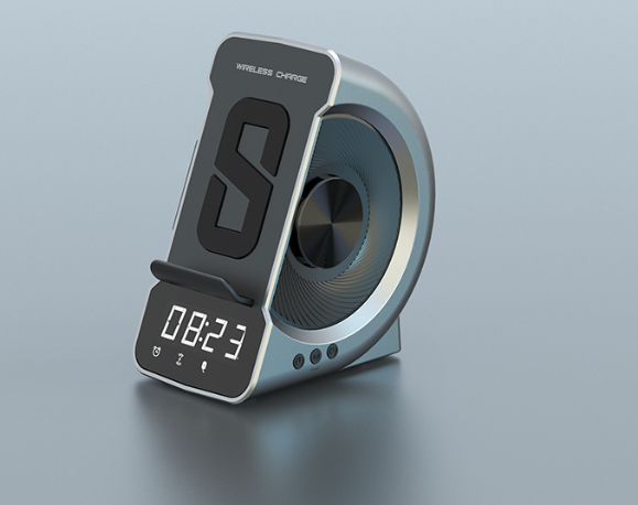 3-in-1 Wireless Charging Alarm Clock Bluetooth Speaker - Creative Design