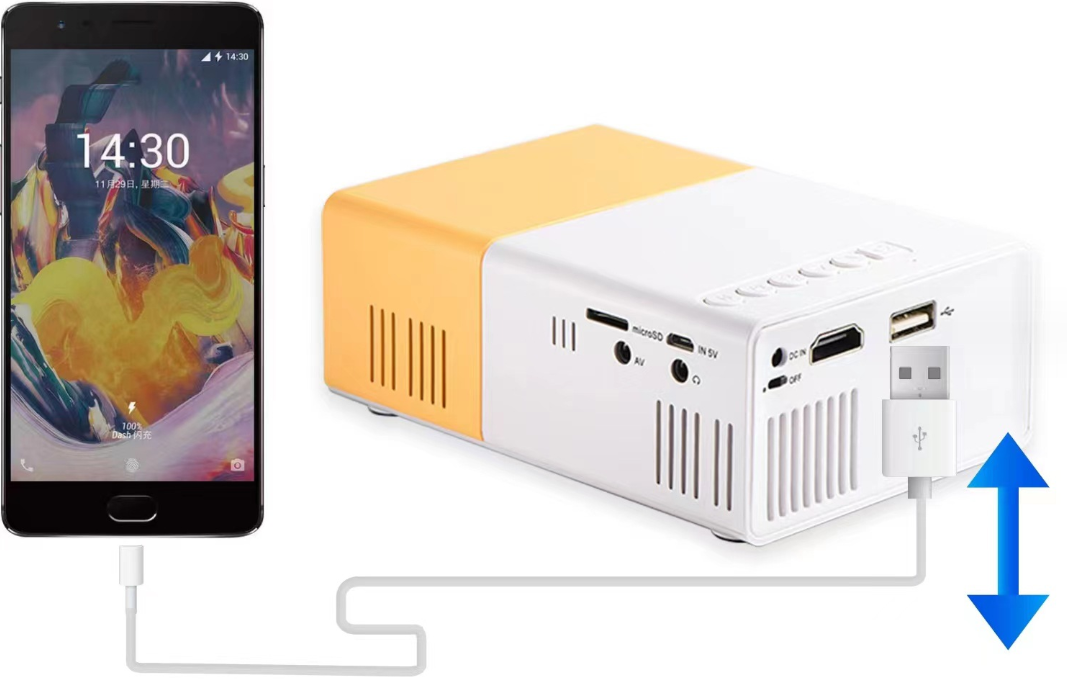 Mini Portable Projector - Wireless Screen Mirroring for Home Entertainment