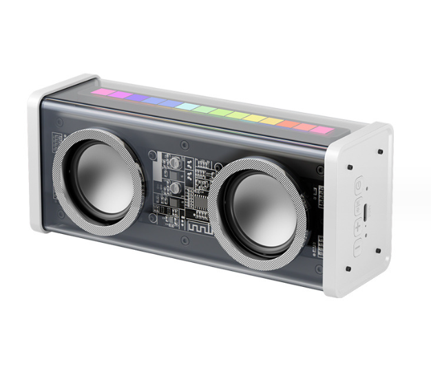 Transparent Mecha Bluetooth Speaker - Futuristic Design with LED Lights