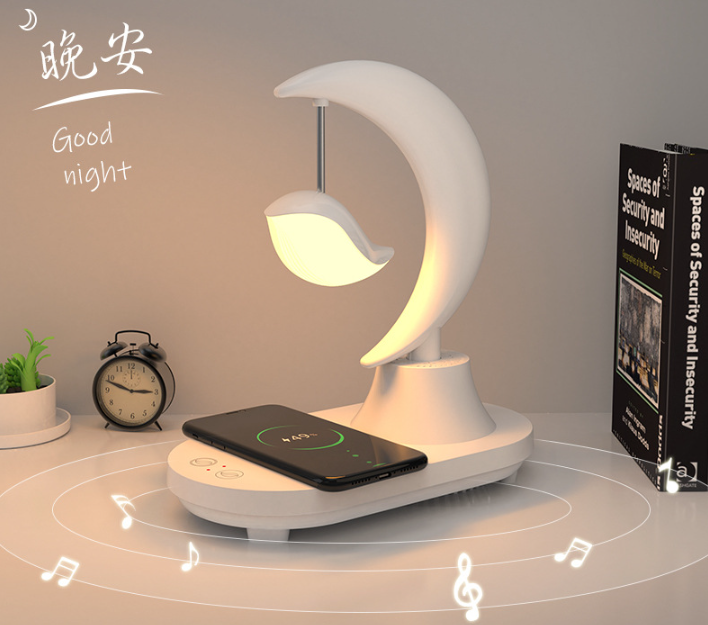 LED Bedside Lamp Bluetooth Speaker with Wireless Charging - Colorful Night Light