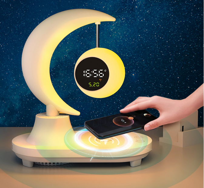 Multifunctional Bluetooth Alarm Clock with Wireless Charging & Night Light