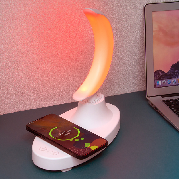 LED Smart Bluetooth Speaker with Wireless Charging - Colorful Atmosphere Light