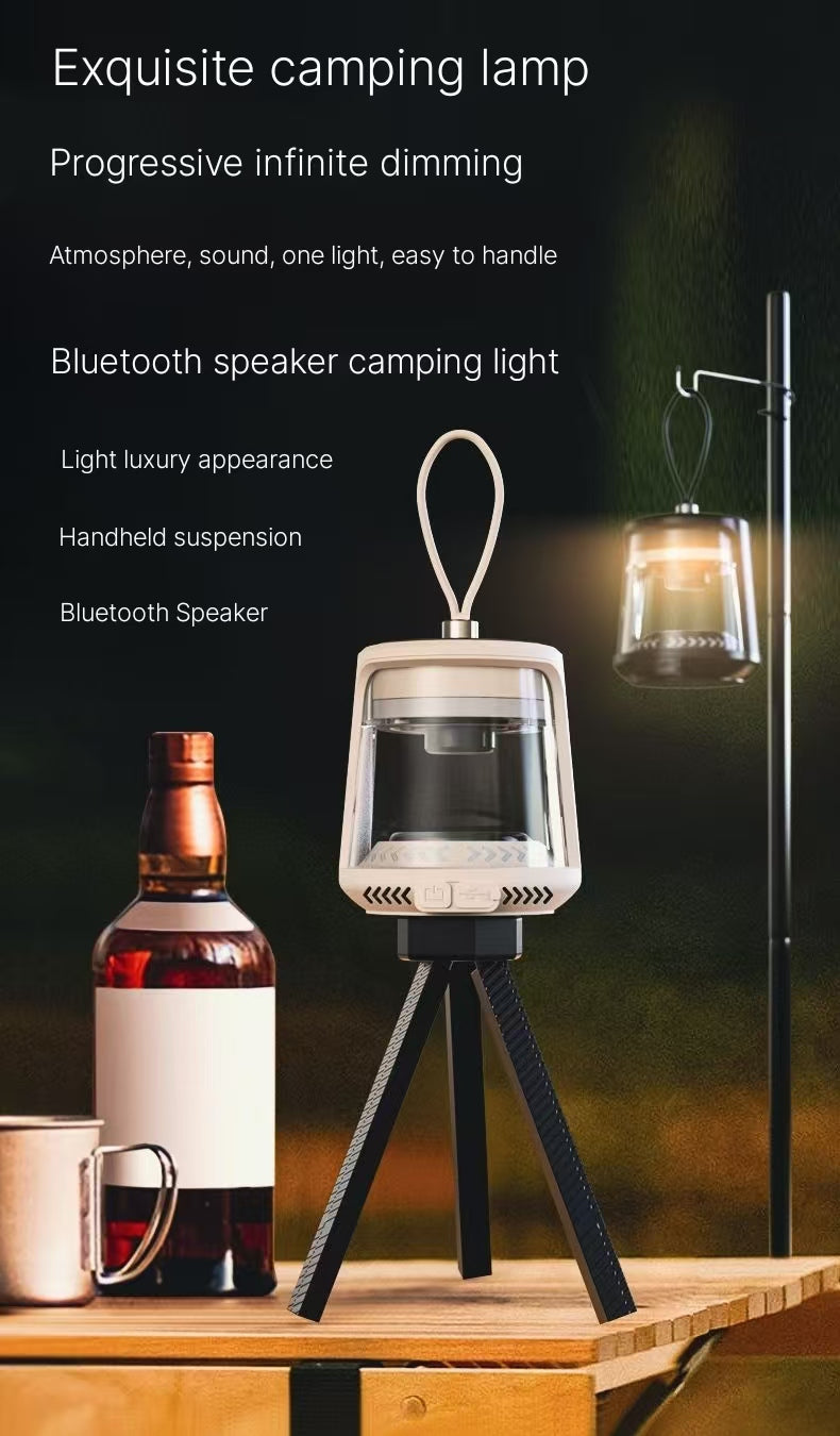 Outdoor Camping Bluetooth Speaker Light - Ultra Long Battery Tent Lantern