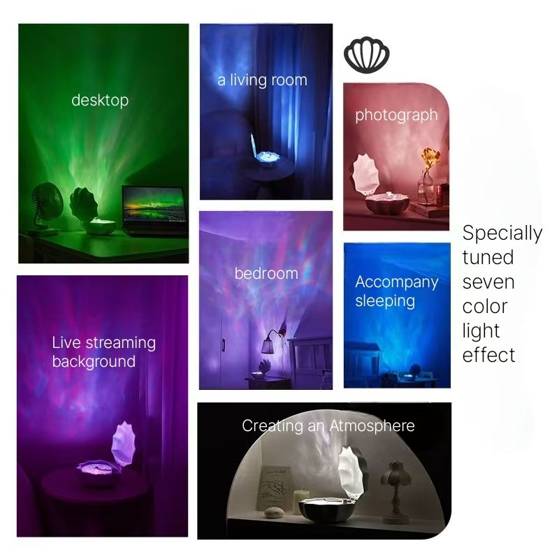 Shell Bluetooth Speaker - Ambient Light Projection High-End Gift