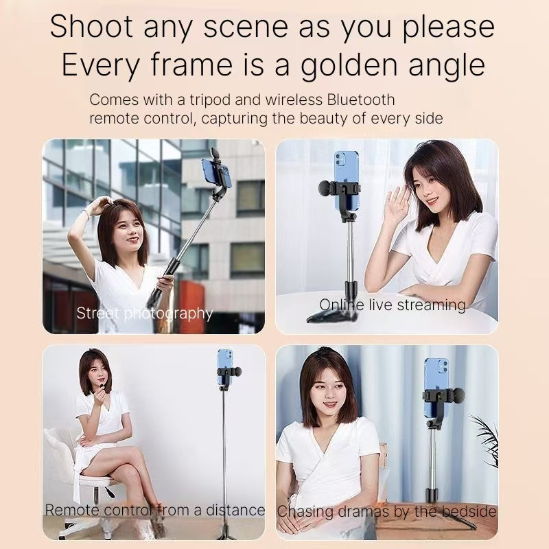 2024 Bluetooth Selfie Stick Tripod - Portable Folding Remote Control