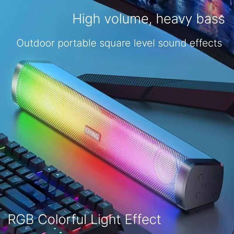 RGB Voice Control Ambient Light Bluetooth Speaker - Music Rhythm Gaming Light
