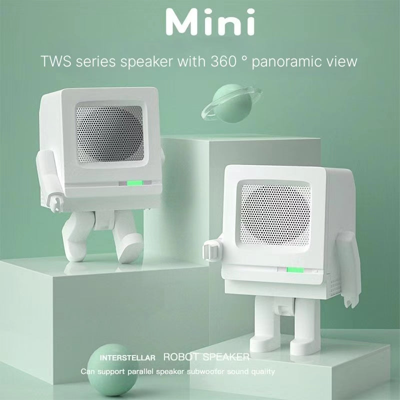 Mini Robot Bluetooth Speaker - Portable HiFi Wireless Subwoofer