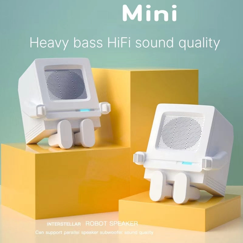 Mini Robot Bluetooth Speaker - Portable HiFi Wireless Subwoofer