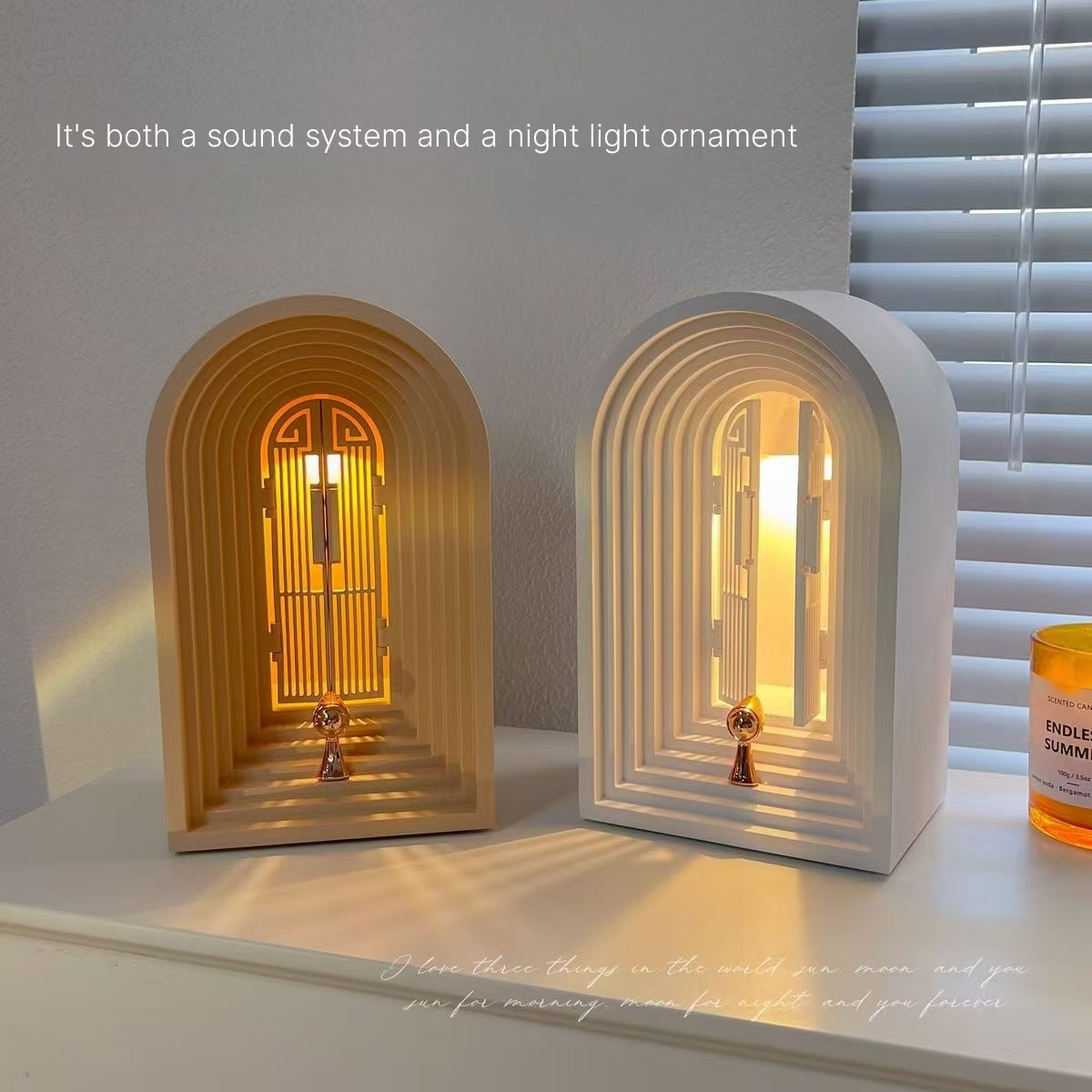 Retro Nordic Bluetooth Speaker with Ambient Light - Vintage Desktop Decor