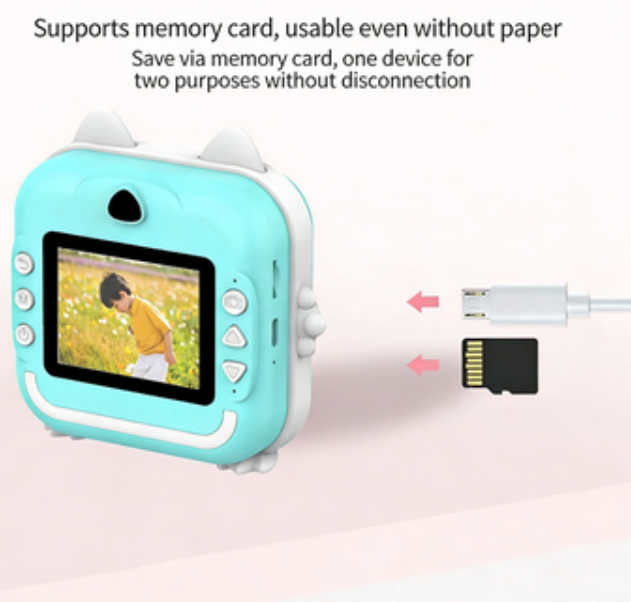 Children's Instant Print Camera – Mini Disposable Camera, Bluetooth HD Digital Camera, Student Gift