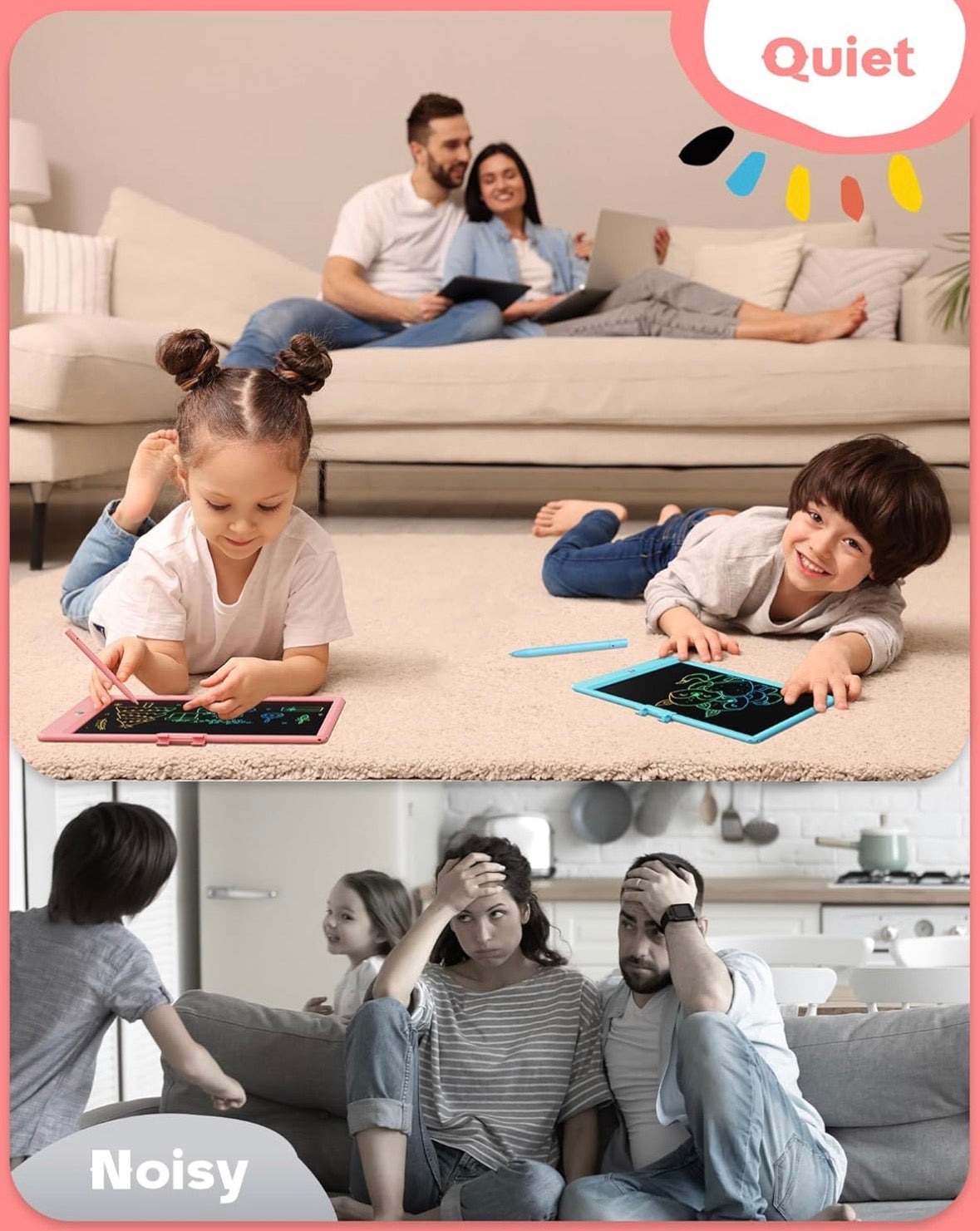 10 Inch LCD Writing Tablet for 3-8 Year Olds - Electronic Drawing Pad and Doodle Board as Educational Birthday Gifts for Girls and Boys (Pink)