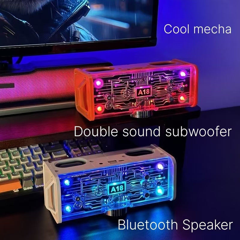 Cool Mecha Transparent Bluetooth Speaker - Dual Diaphragm Subwoofer