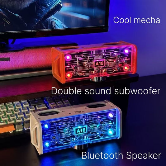 Cool Mecha Transparent Bluetooth Speaker - Dual Diaphragm Subwoofer