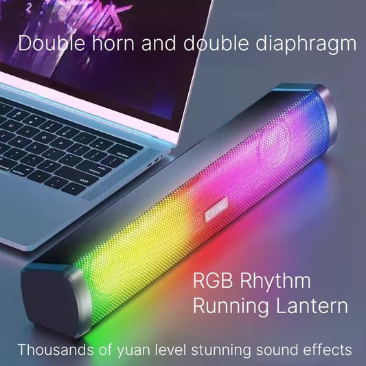 RGB Voice Control Ambient Light Bluetooth Speaker - Music Rhythm Gaming Light