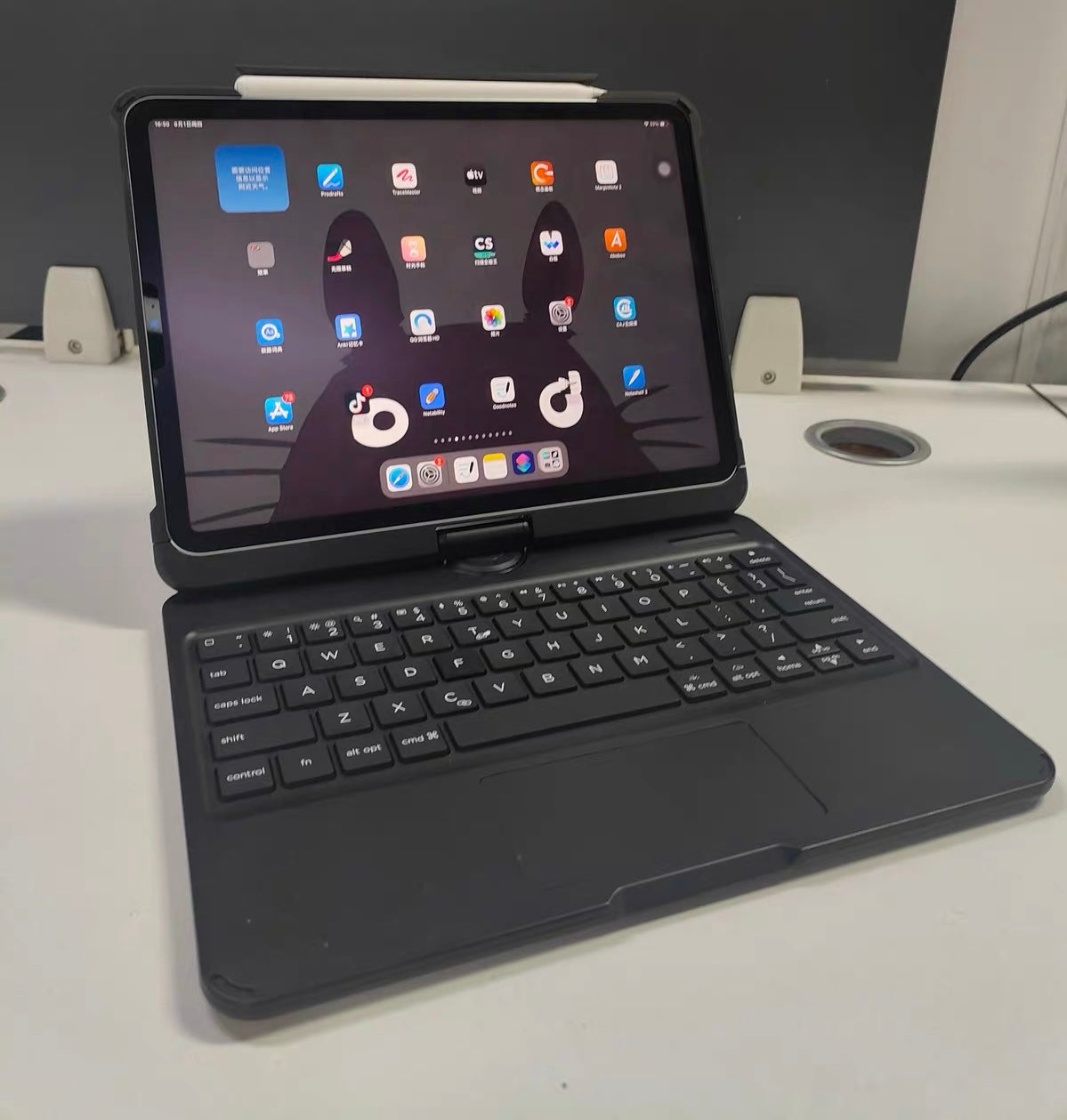 GOKO iPad Rotary Slide Magic Keyboard with Trackpad | 360° Rotation, Magnetic Detachable, Bluetooth, Compatible with iPad Air/Pro/mini