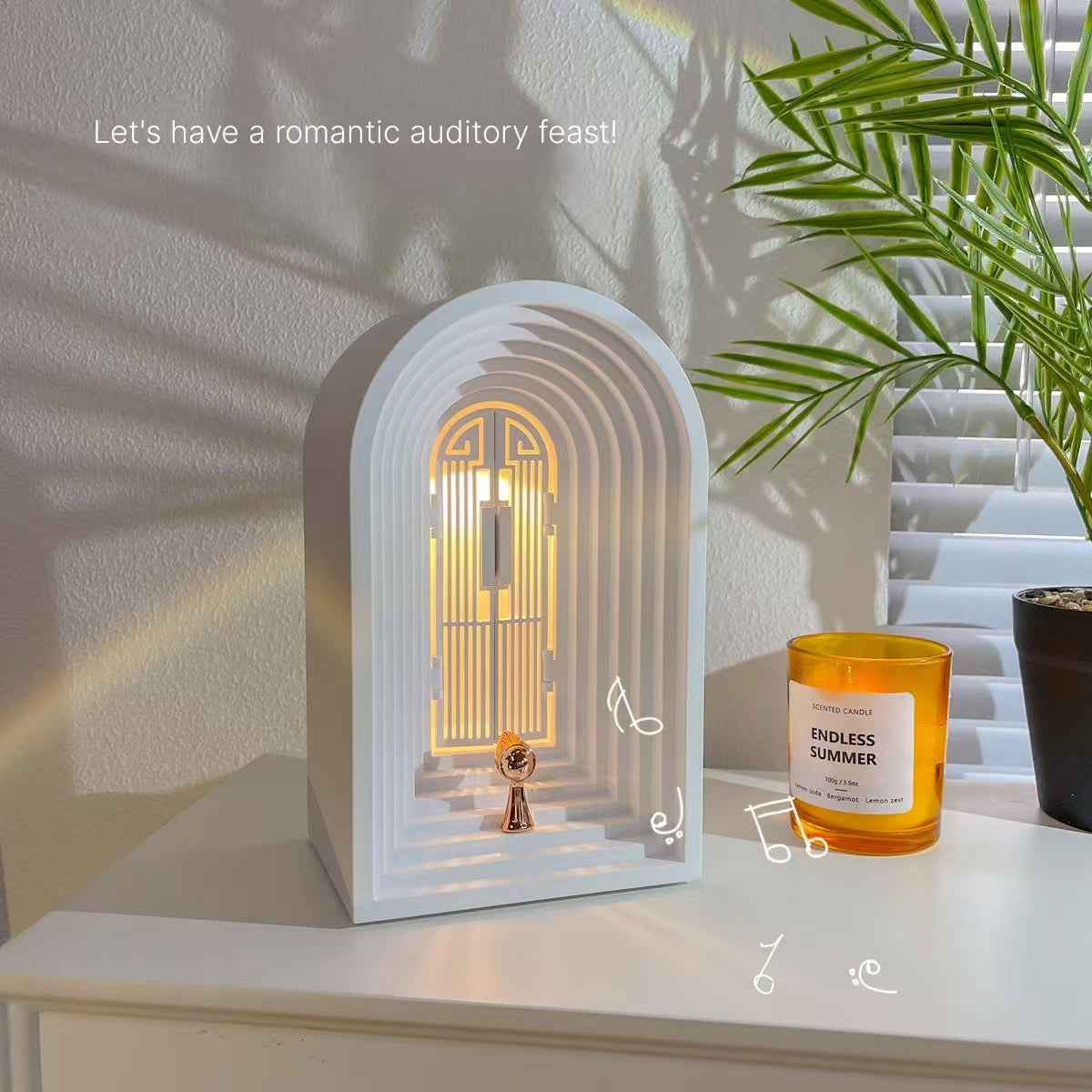 Retro Nordic Bluetooth Speaker with Ambient Light - Vintage Desktop Decor