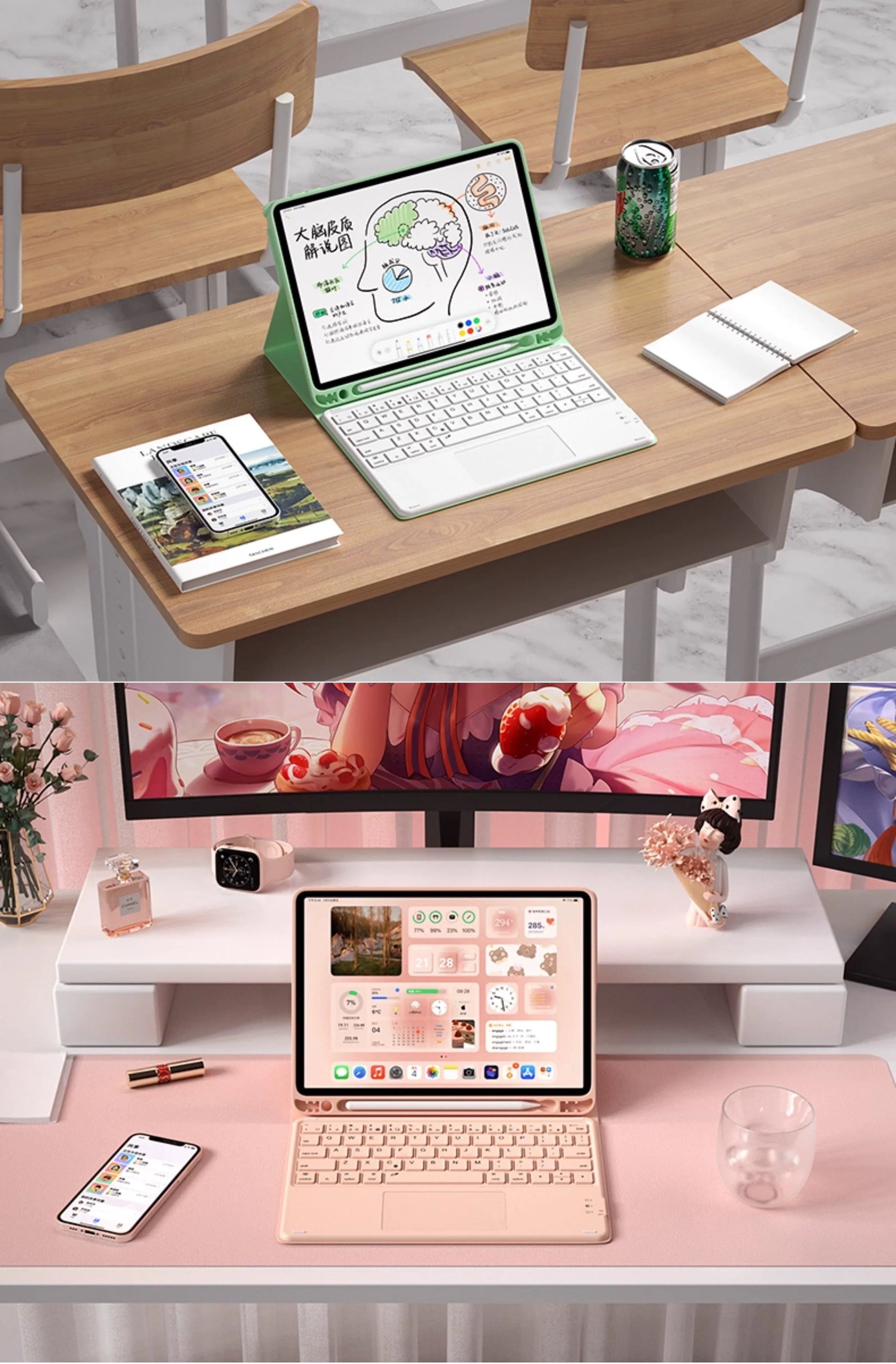 Adjustable stand feature of keyboard case
