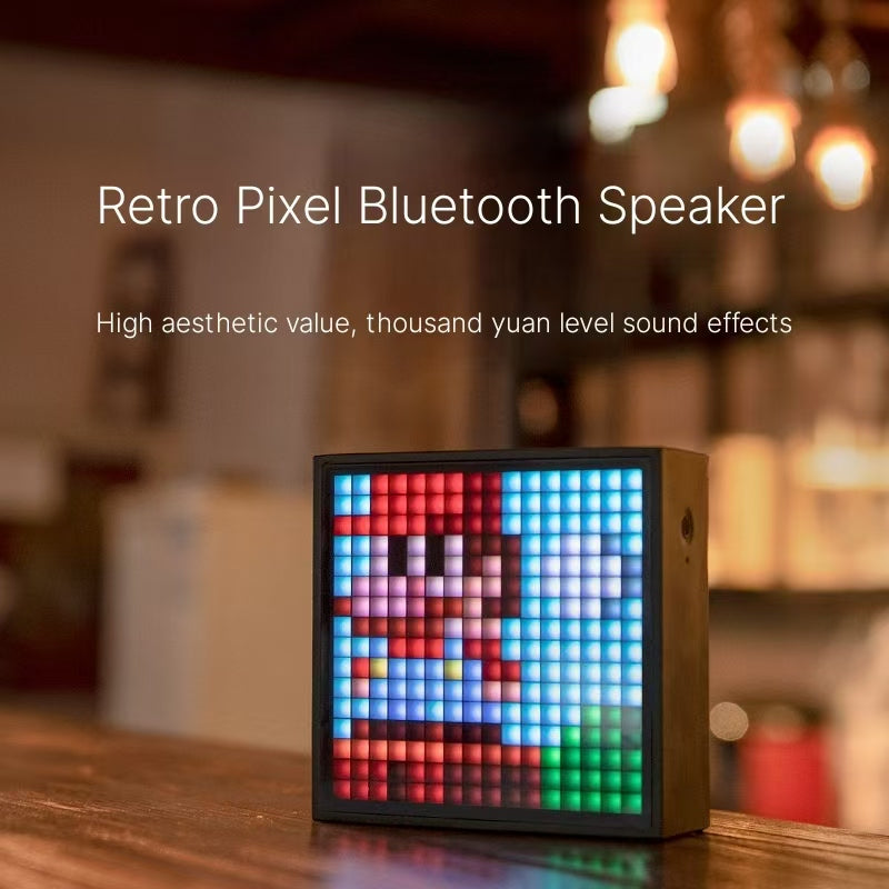 Pixel Alarm Clock Bluetooth Speaker - Tech Desk Setup Essential