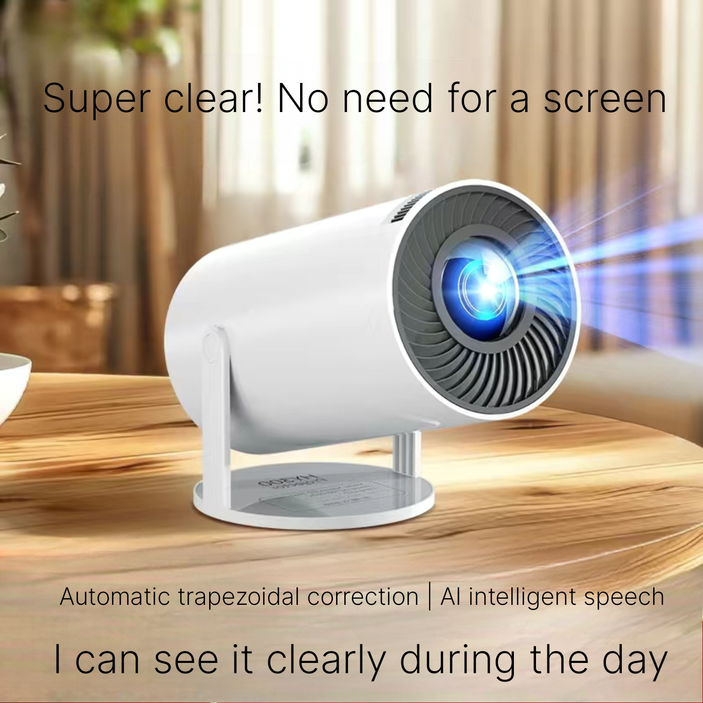 4K Ultra HD 5G PTZ Projector - Smart Home Theater for Bedroom & Dorm
