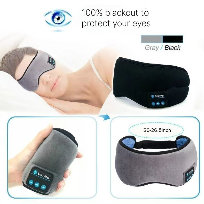 Bluetooth Sleep Eye Mask - Wireless Charging Music Headphones for Travel