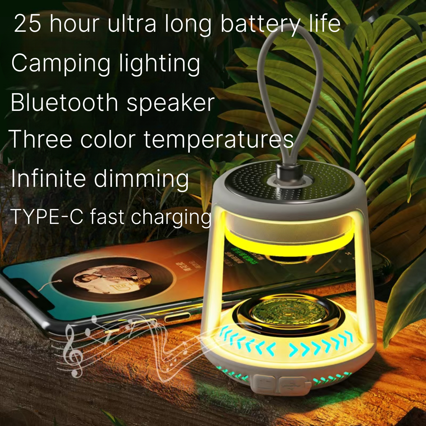 Outdoor Camping Bluetooth Speaker Light - Ultra Long Battery Tent Lantern