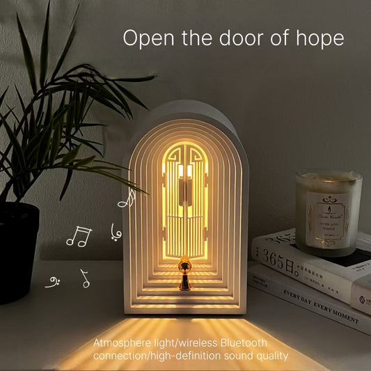 Retro Nordic Bluetooth Speaker with Ambient Light - Vintage Desktop Decor