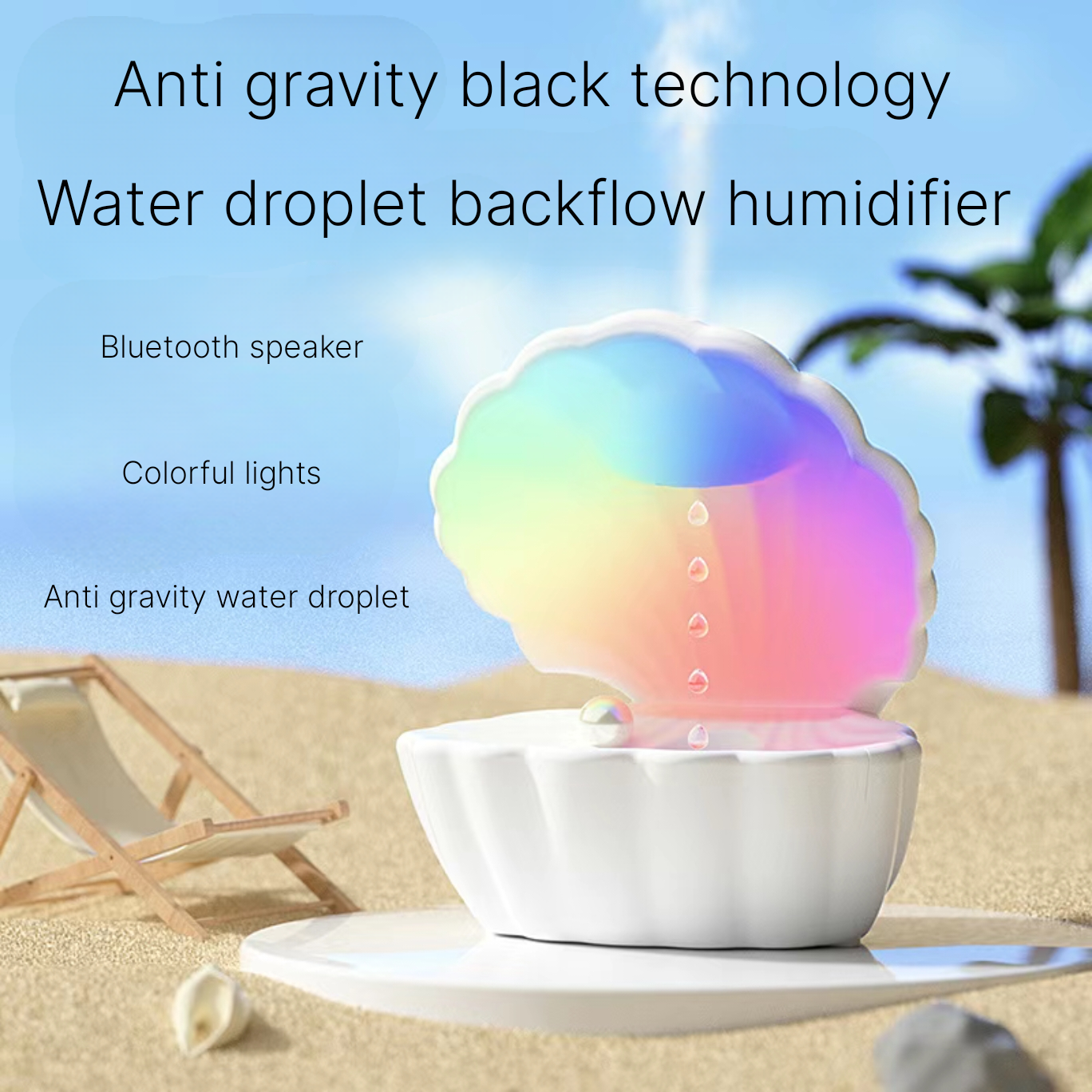 Anti-Gravity Bluetooth Speaker Humidifier - Colorful Ambient Lighting 2024