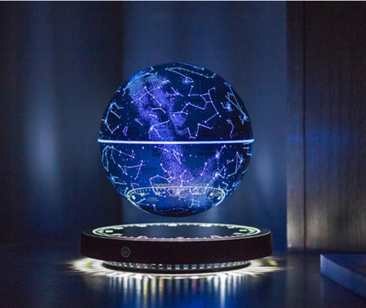 Anti-Gravity Tech Levitating Globe, 3D Spinning Luminous Magnetic Floating Globe, Desktop Decor Ornament for Office
