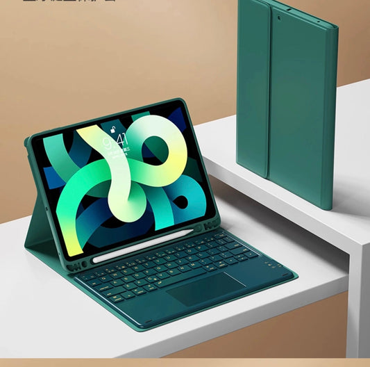 iPad with magnetic keyboard case on desk