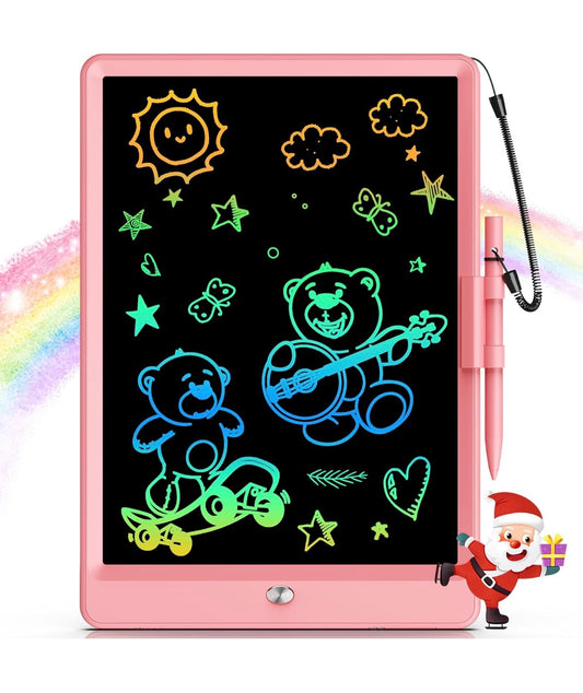 10 Inch LCD Writing Tablet for 3-8 Year Olds - Electronic Drawing Pad and Doodle Board as Educational Birthday Gifts for Girls and Boys (Pink)