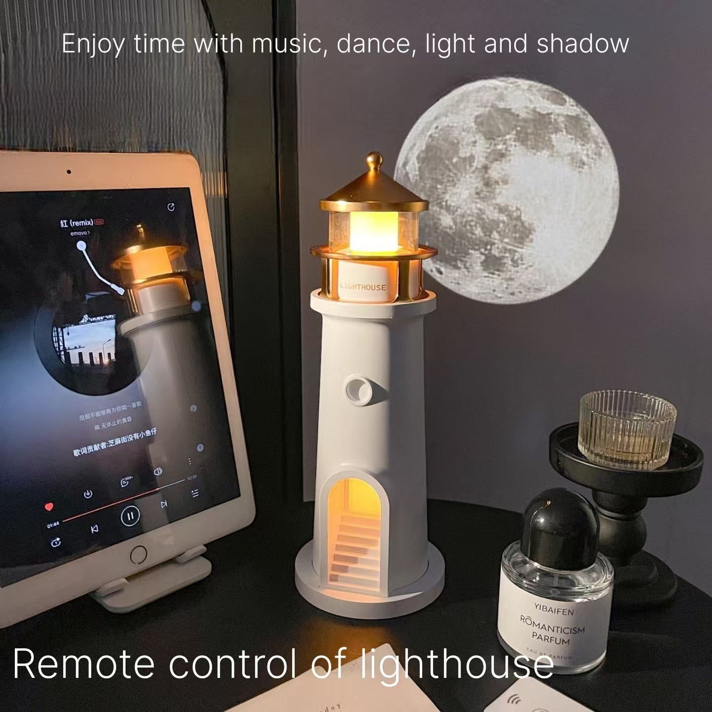 Creative Moonlight Lighthouse Bluetooth Speaker - Premium Desktop Decoration Gift
