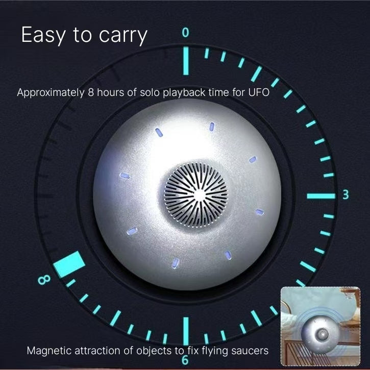 Levitating Bluetooth Speaker - Floating Black Technology with Colorful Lights