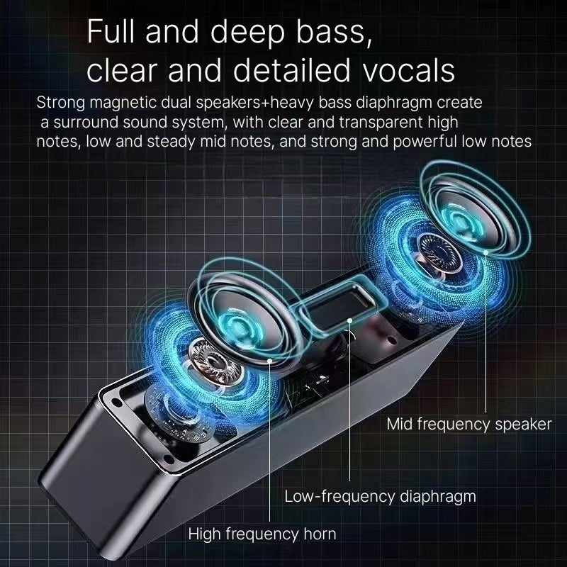 Voice Control Rhythm Bluetooth Speaker - Colorful Lighting Heavy Bass