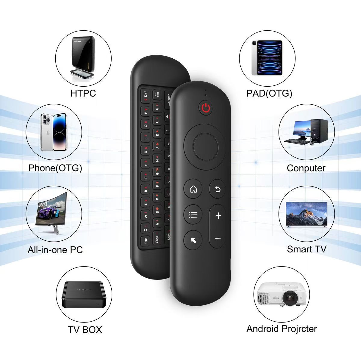 7-Color Gyroscope Wireless Remote - Motion Sensing Air Mouse & Keyboard