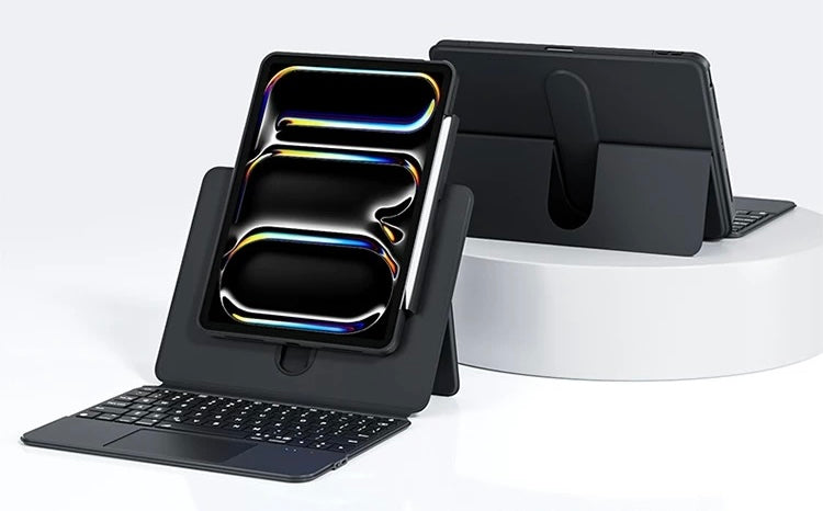 GOKO iPad Rotary Slide Magic Keyboard with Trackpad | 360° Rotation, Magnetic Detachable, Bluetooth, Compatible with iPad Air/Pro/mini