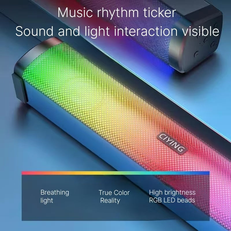 RGB Voice Control Ambient Light Bluetooth Speaker - Music Rhythm Gaming Light