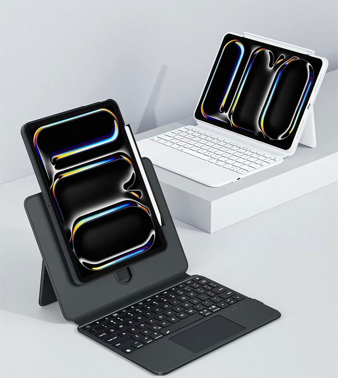 GOKO iPad Rotary Slide Magic Keyboard with Trackpad | 360° Rotation, Magnetic Detachable, Bluetooth, Compatible with iPad Air/Pro/mini
