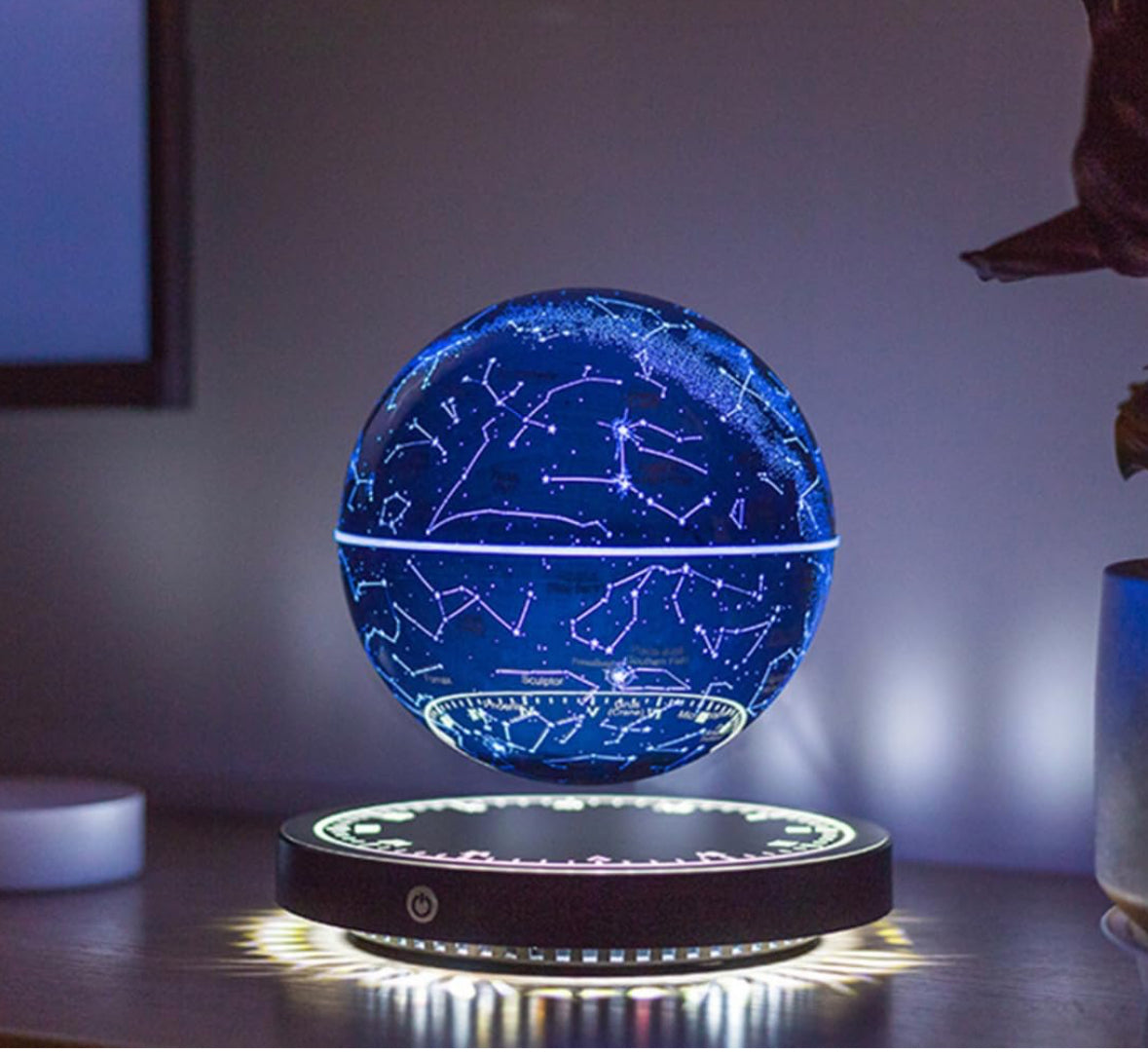 Anti-Gravity Tech Levitating Globe, 3D Spinning Luminous Magnetic Floating Globe, Desktop Decor Ornament for Office