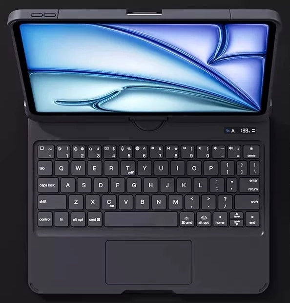 GOKO iPad Rotary Slide Magic Keyboard with Trackpad | 360° Rotation, Magnetic Detachable, Bluetooth, Compatible with iPad Air/Pro/mini